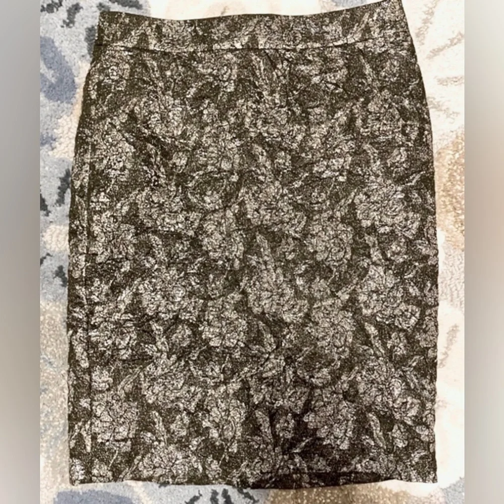 NWOT J.Crew Jacquard Metallic Crinkle Skirt